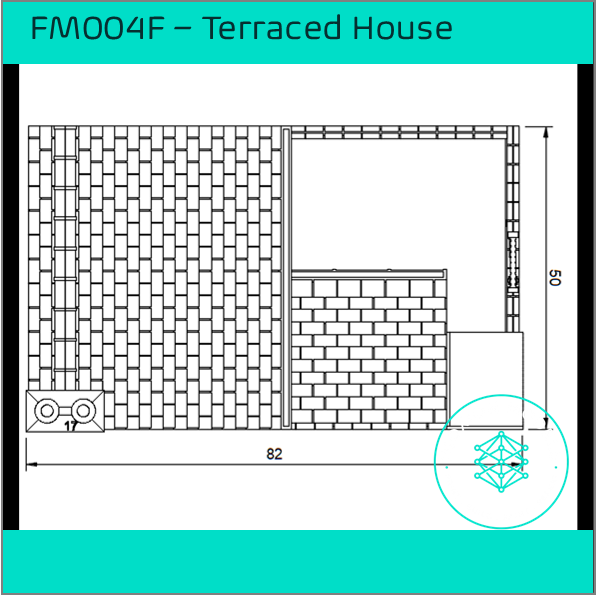 FM004F – Low Relief Terrace House HO Scale