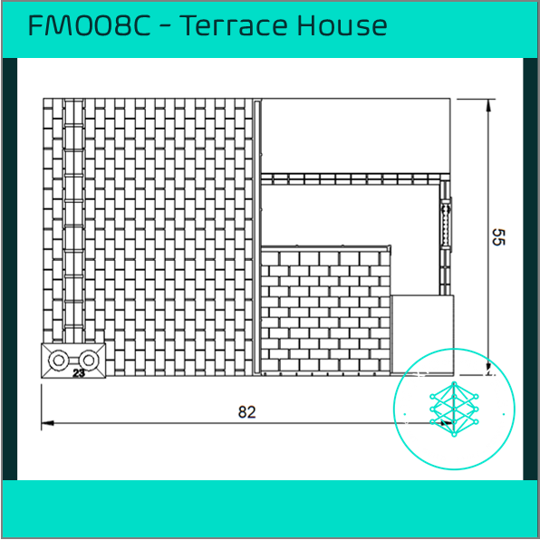 FM008C – Low Relief Terrace House w Close OO Scale