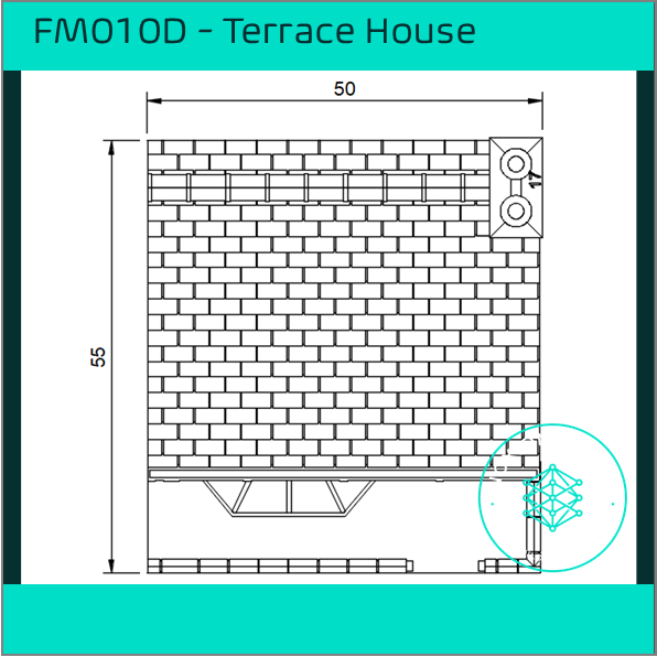 FM010D – Low Relief Terrace House HO Scale