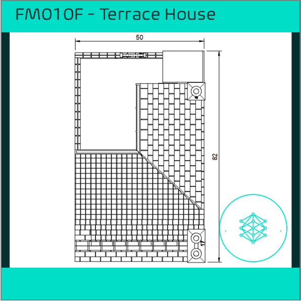 FM010F – Low Relief Terrace House HO Scale