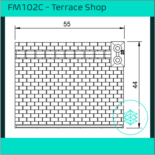 FM102C – Low Relief Terrace Shop HO Scale