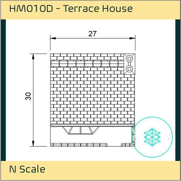 HM010D – Low Relief Terrace House N Scale