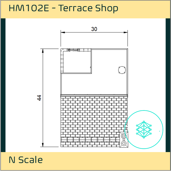 HM102E – Low Relief Terrace Shop N Scale