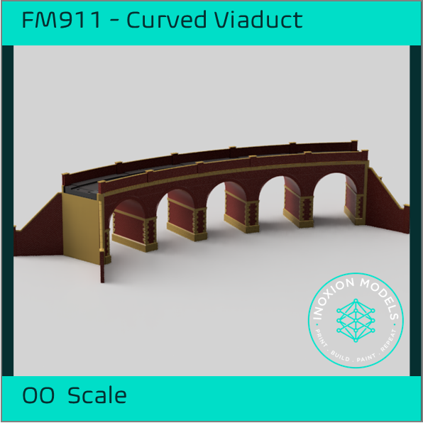 FM911 – Single Track Curved Brick Viaduct OO Scale