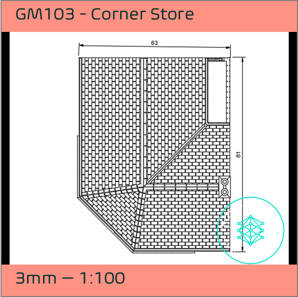 GM103 – Corner Store 3mm - 1:100 Scale